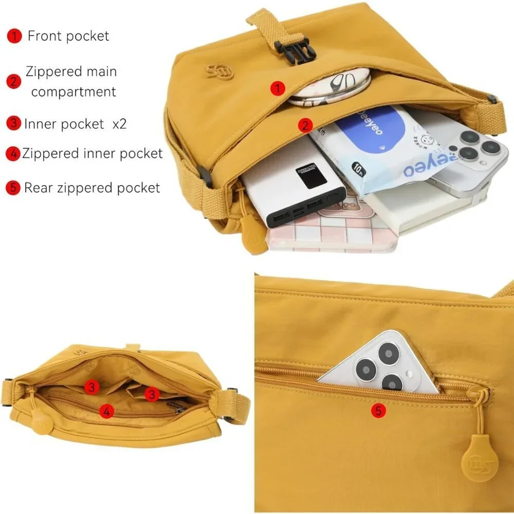 Mini Crossbody Bag Nylon Small Purse Compact Organizer Women